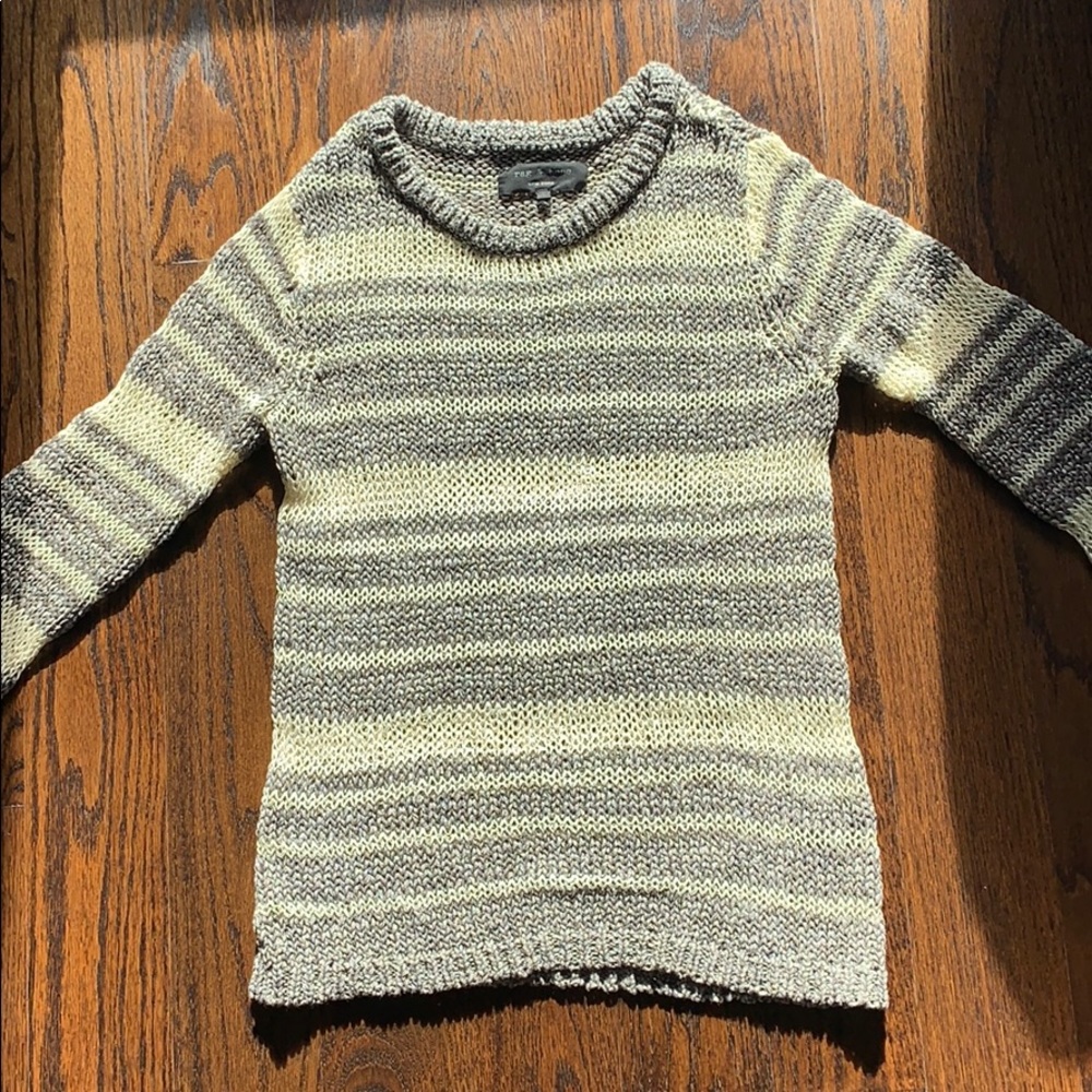 Rag & Bone Sweater Size 2 cream/grey stripe
